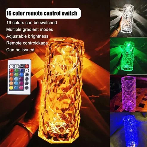 Multicolor Crystal Diamond Table Night Lamp